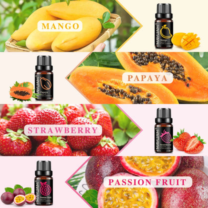 8Pcs/Set Fruit Fragrance Oils Strawberry Mango Banana Sweet Orange Papaya Lime Pineapple Passion Fruit Aroma Oil