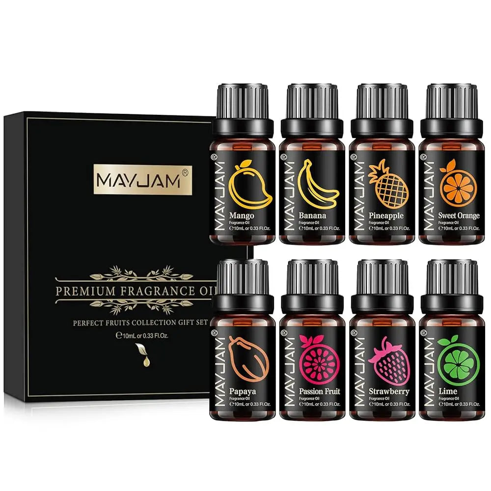 8Pcs/Set Fruit Fragrance Oils Strawberry Mango Banana Sweet Orange Papaya Lime Pineapple Passion Fruit Aroma Oil